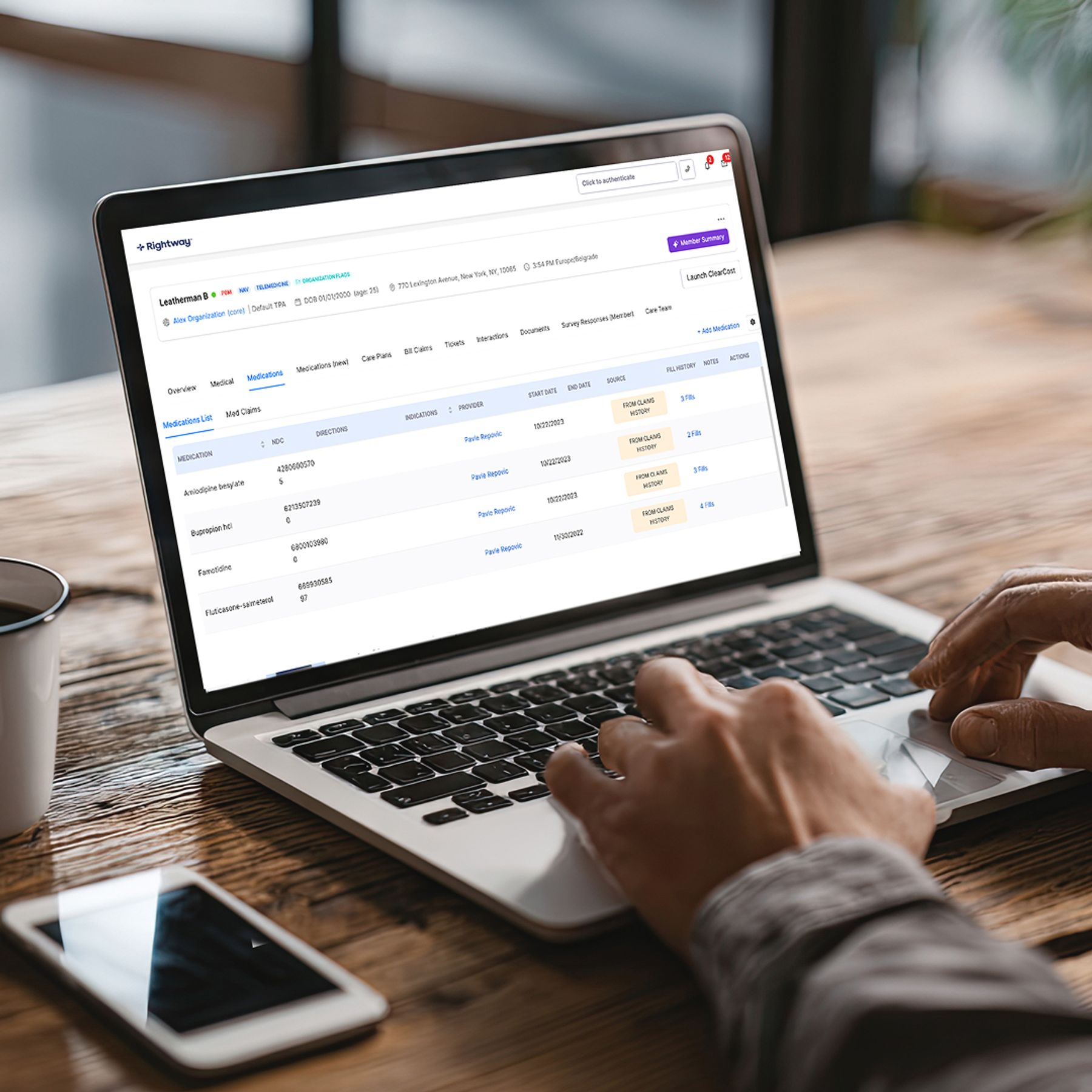 Person typing on laptop