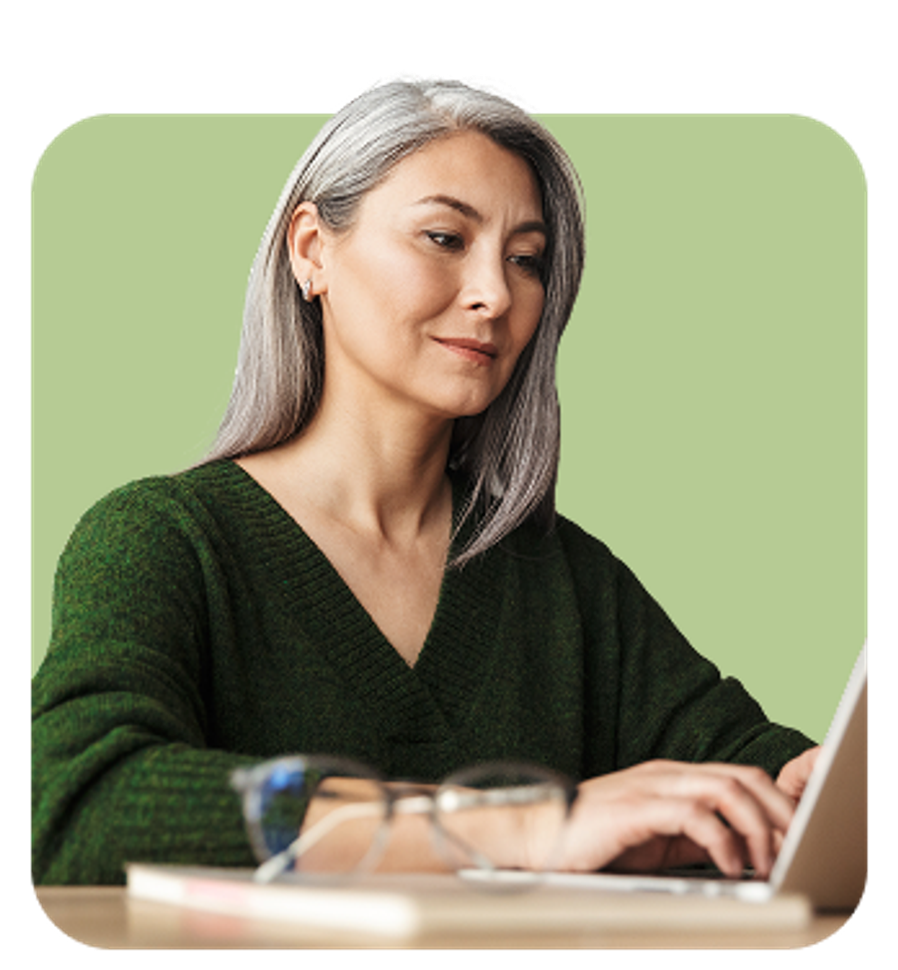 Lady using laptop