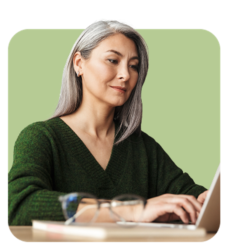 Lady using laptop