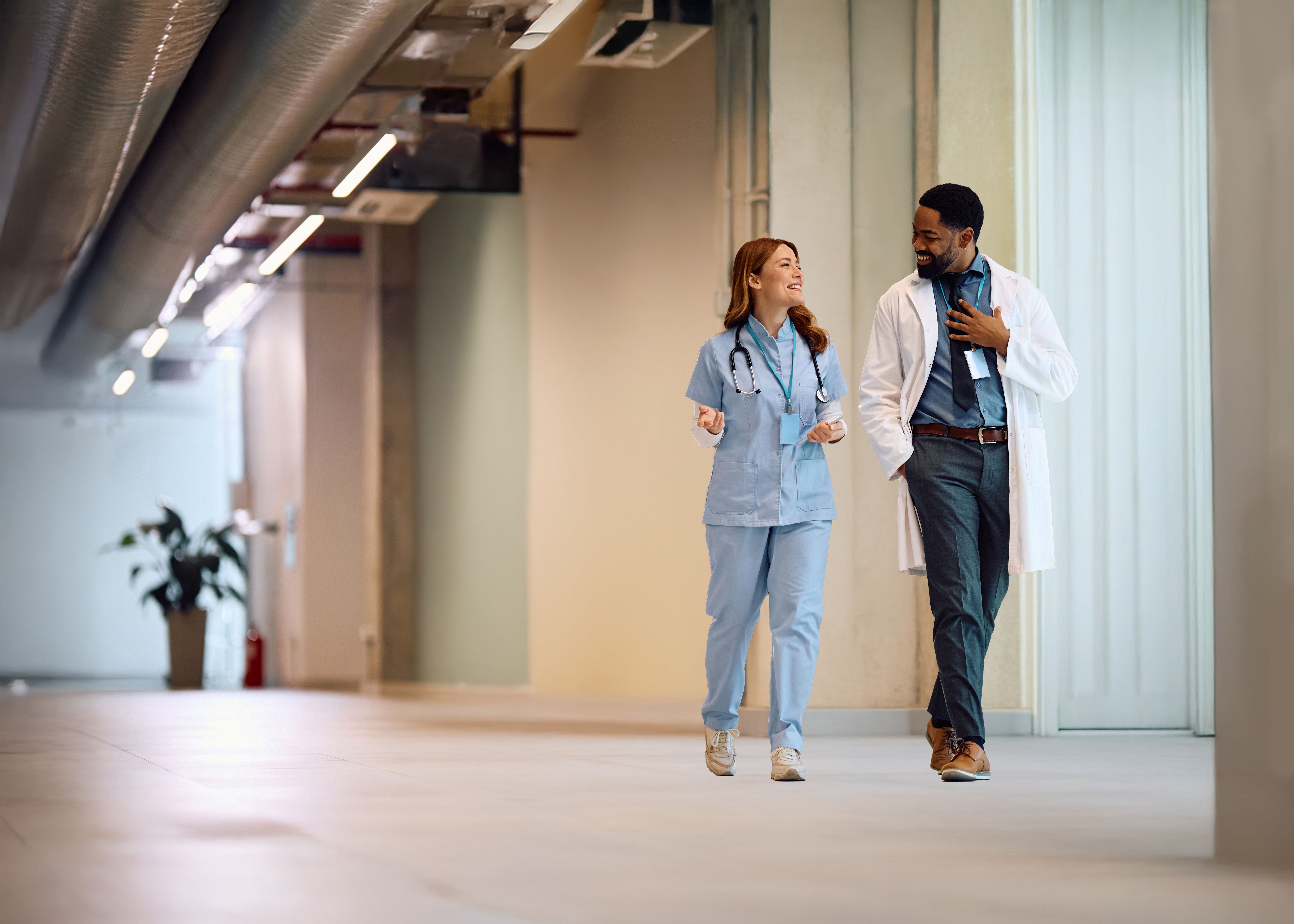 Rightway | Clinical Care Navigation | Effective Transparent PBM. People in health system lobby