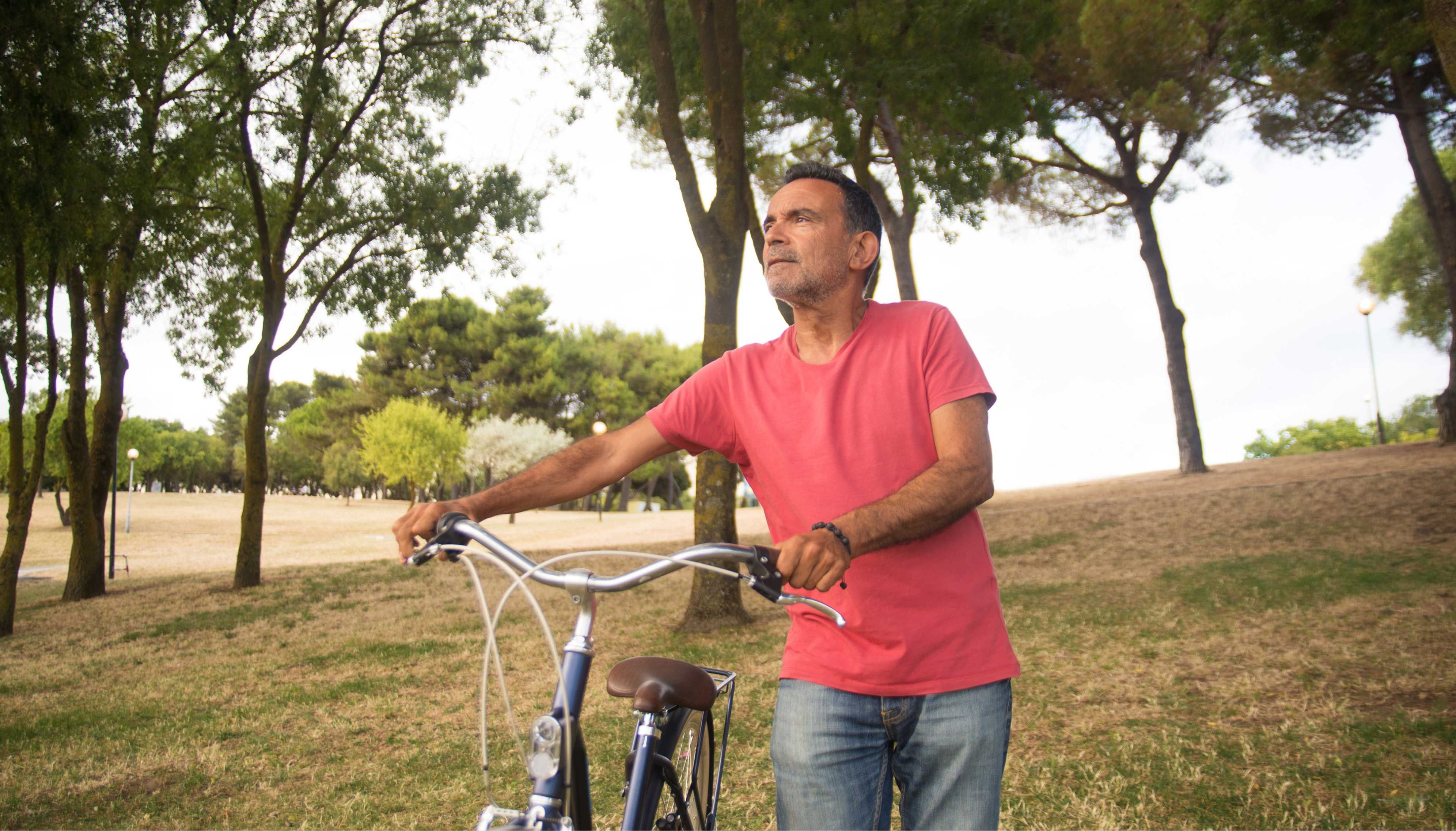 Man with bicycle