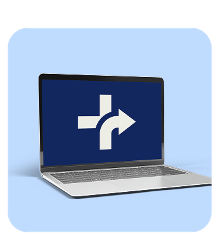 Laptop with Rightway logo