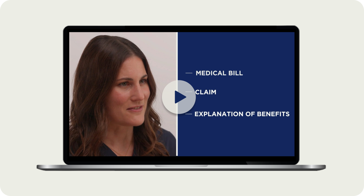 Laptop showing Rightway's "Disputing a medical bill" video.