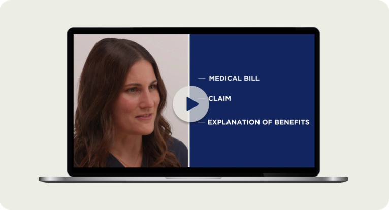 Laptop showing Rightway's "Disputing a medical bill" video.
