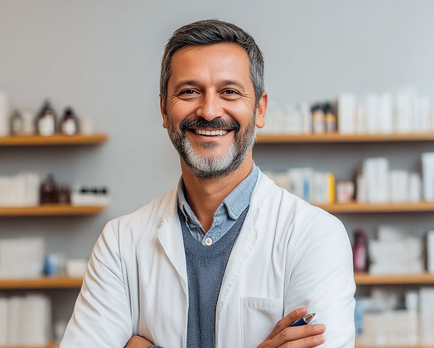 confident male Pharmacist