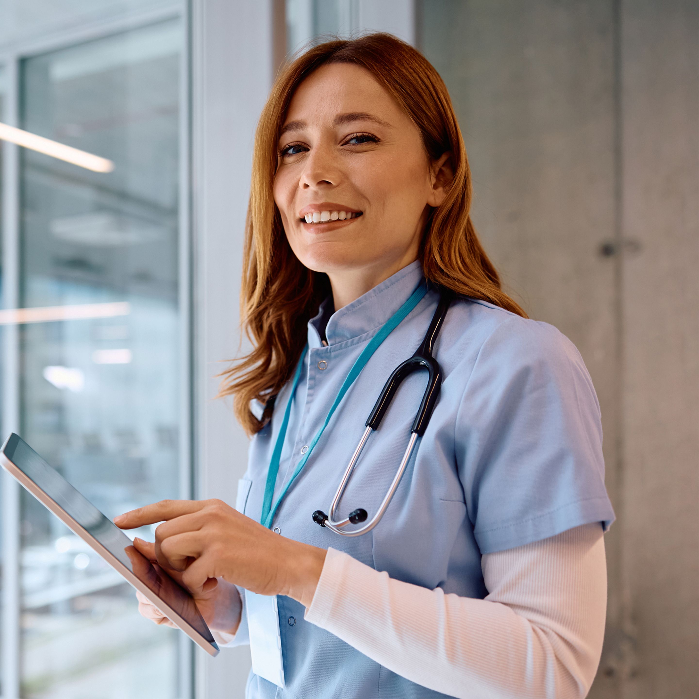 Medical professional with clip board