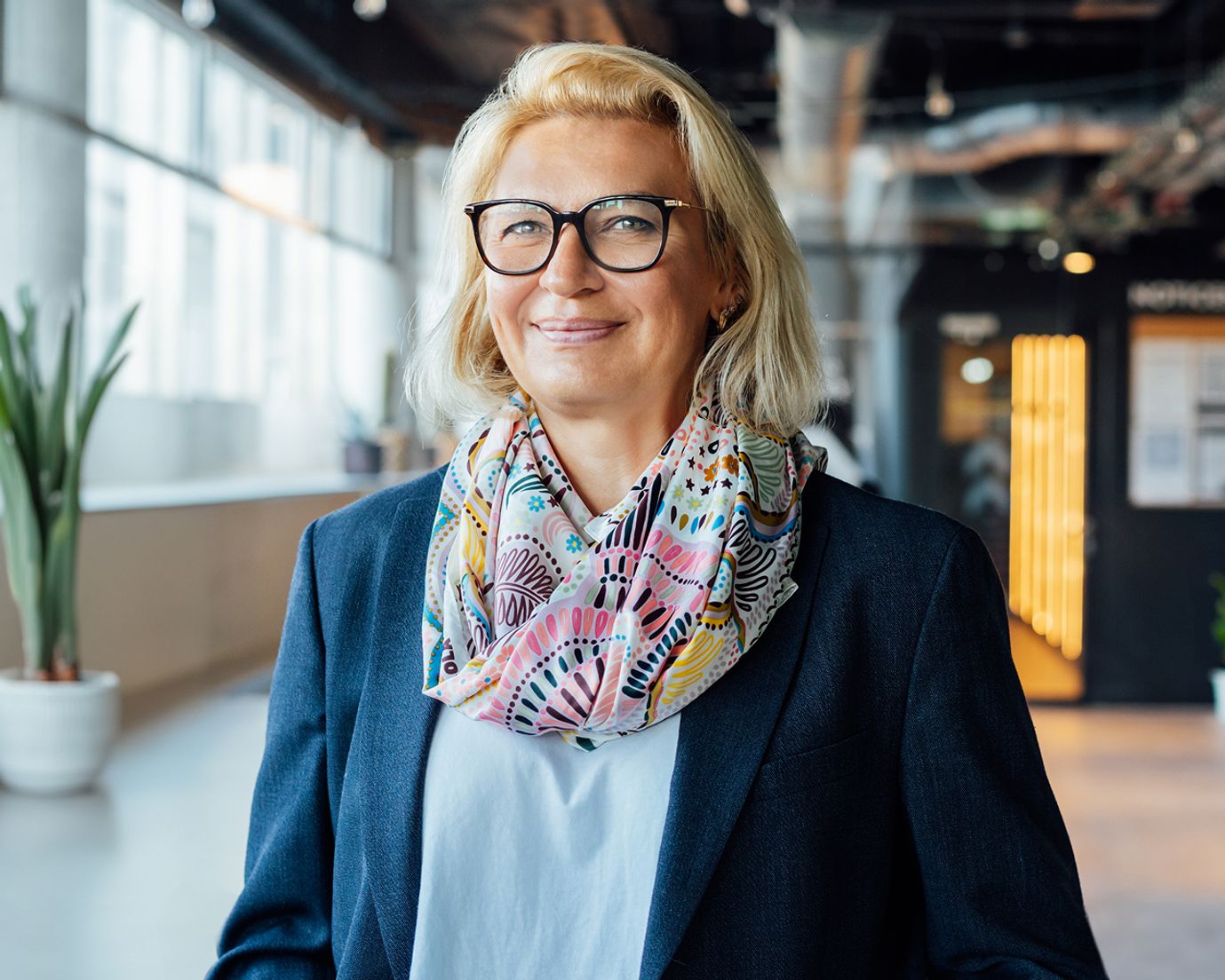 Women smiling in office setting
