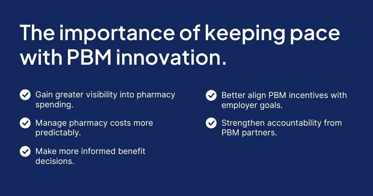 Benefits of keeping pace with PBM innovation.