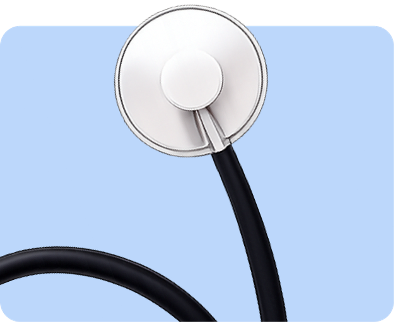 Stethoscope on blue background