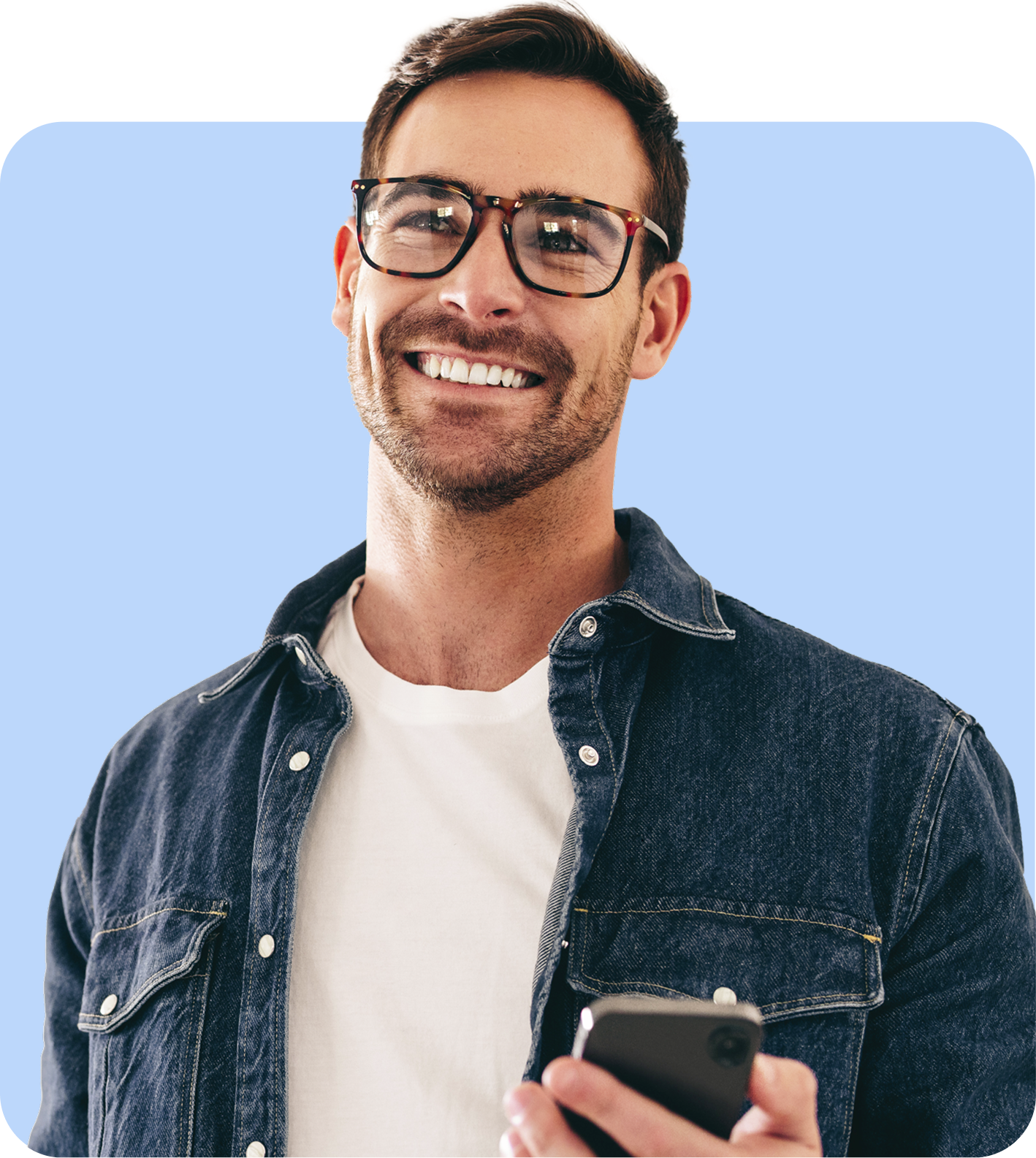 smiling man with glasses
