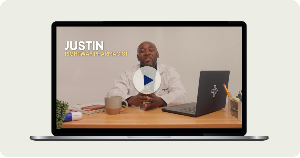 Rightway PBM member transition video in laptop