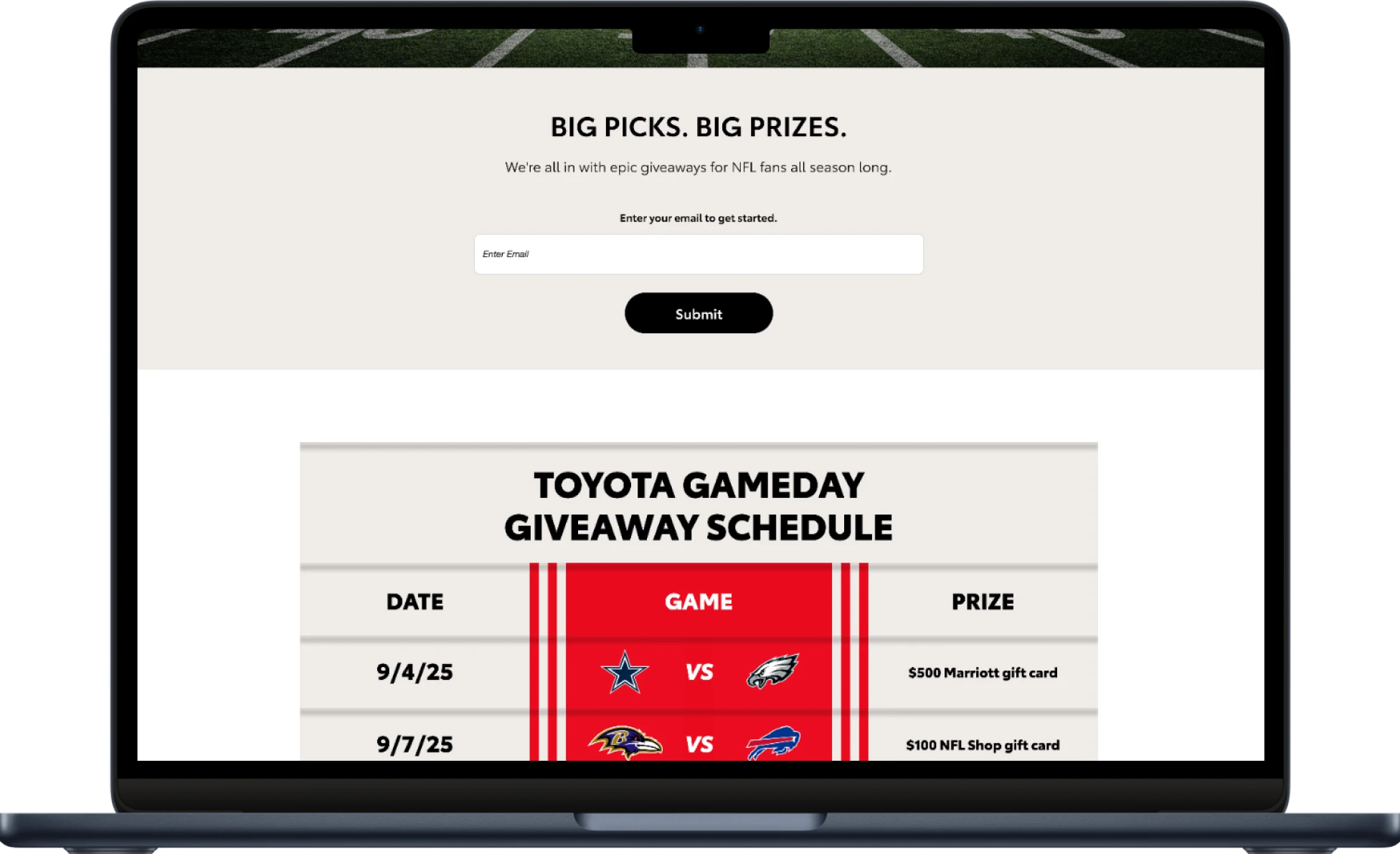 Toyota Gameday Giveaways