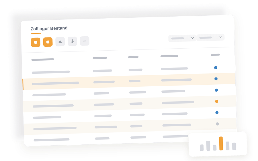 Zolllager Software: Ware lagern,