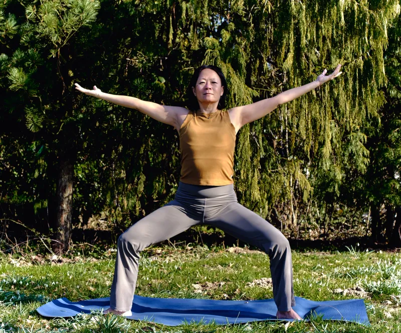 Fawn Glen in goddess yoga pose