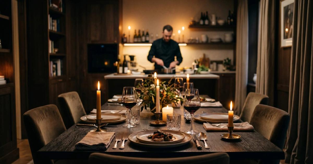 Een gastvrije private dining setting die rust, discretie en vertrouwen uitstraalt nog voordat er contact is geweest.