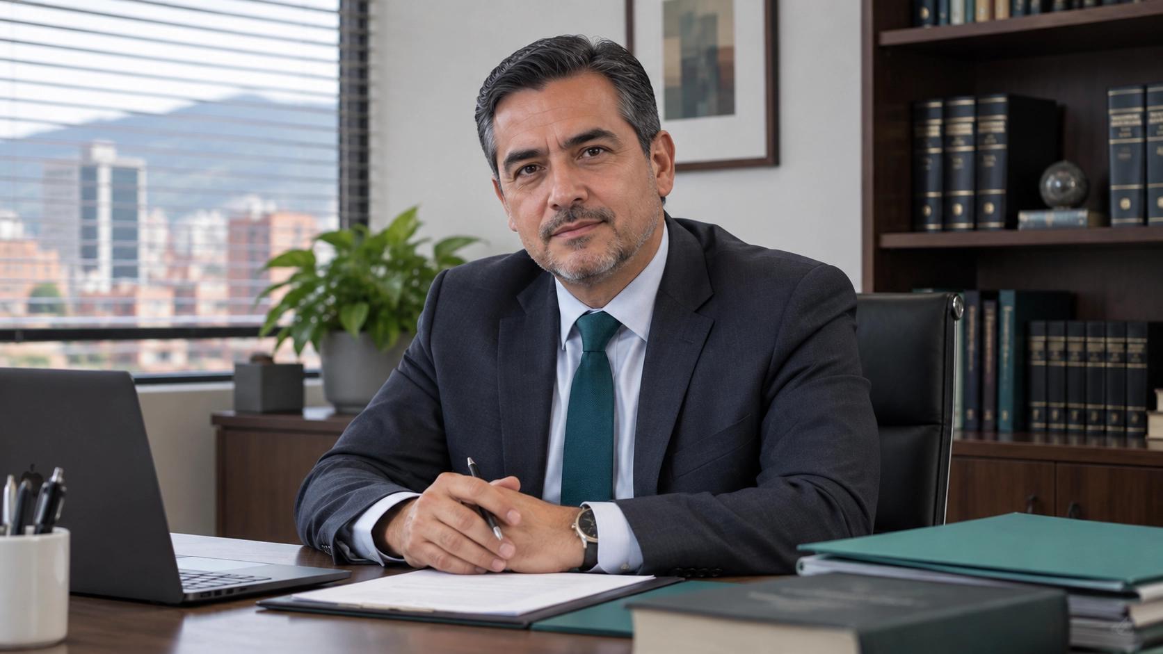 Abogada trabajando en la preparación de un caso.