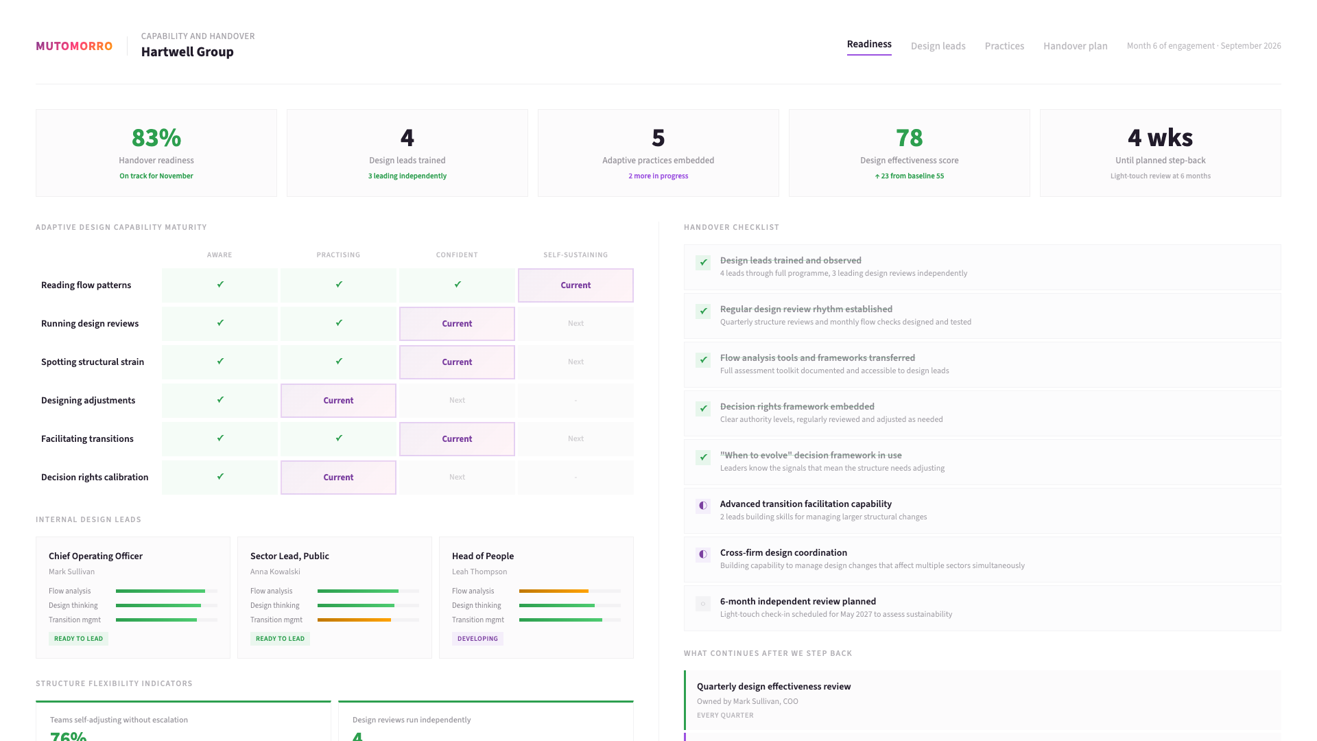 Building capability for ongoing organisational development