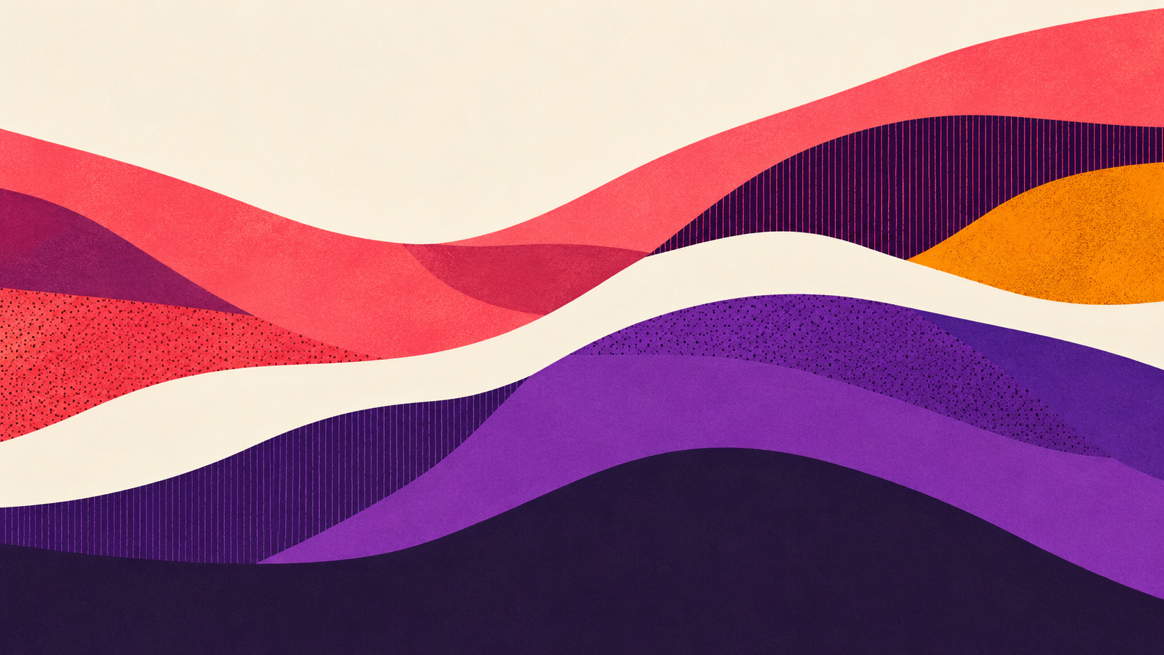 Abstract illustration of warm and cool wave-like currents almost overlapping but not quite synchronised