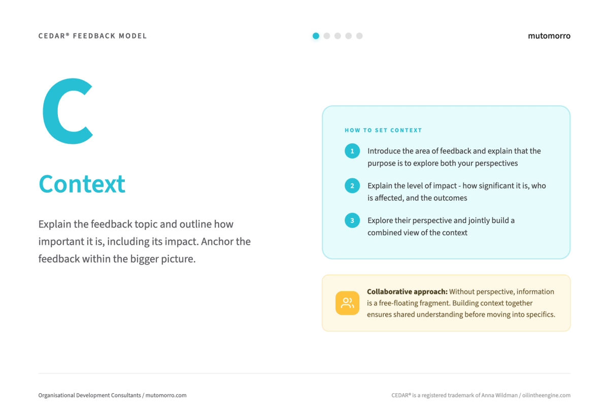CEDAR Feedback Model - guide | Mutomorro