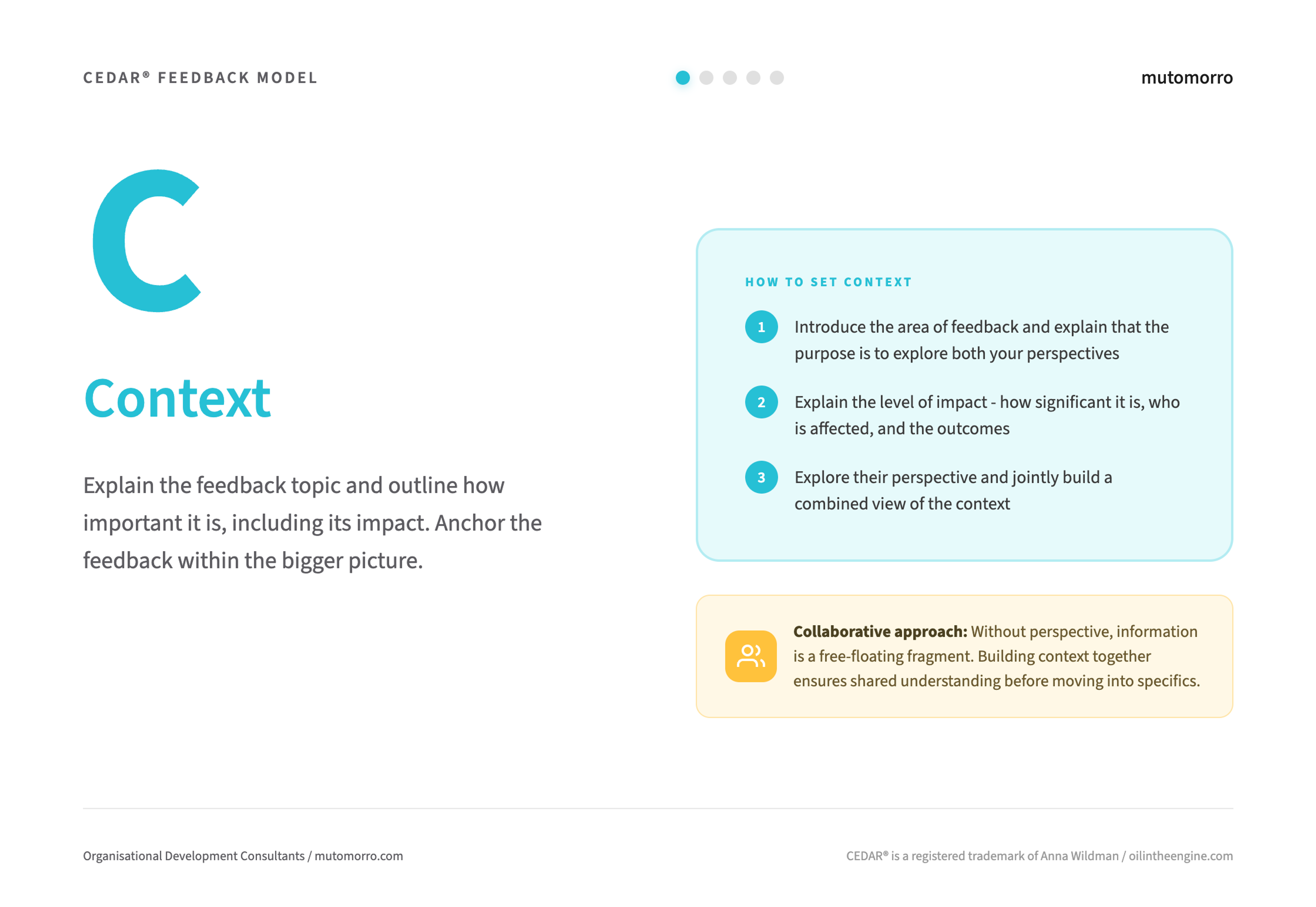 CEDAR Feedback Model - 1. Context - Mutomorro