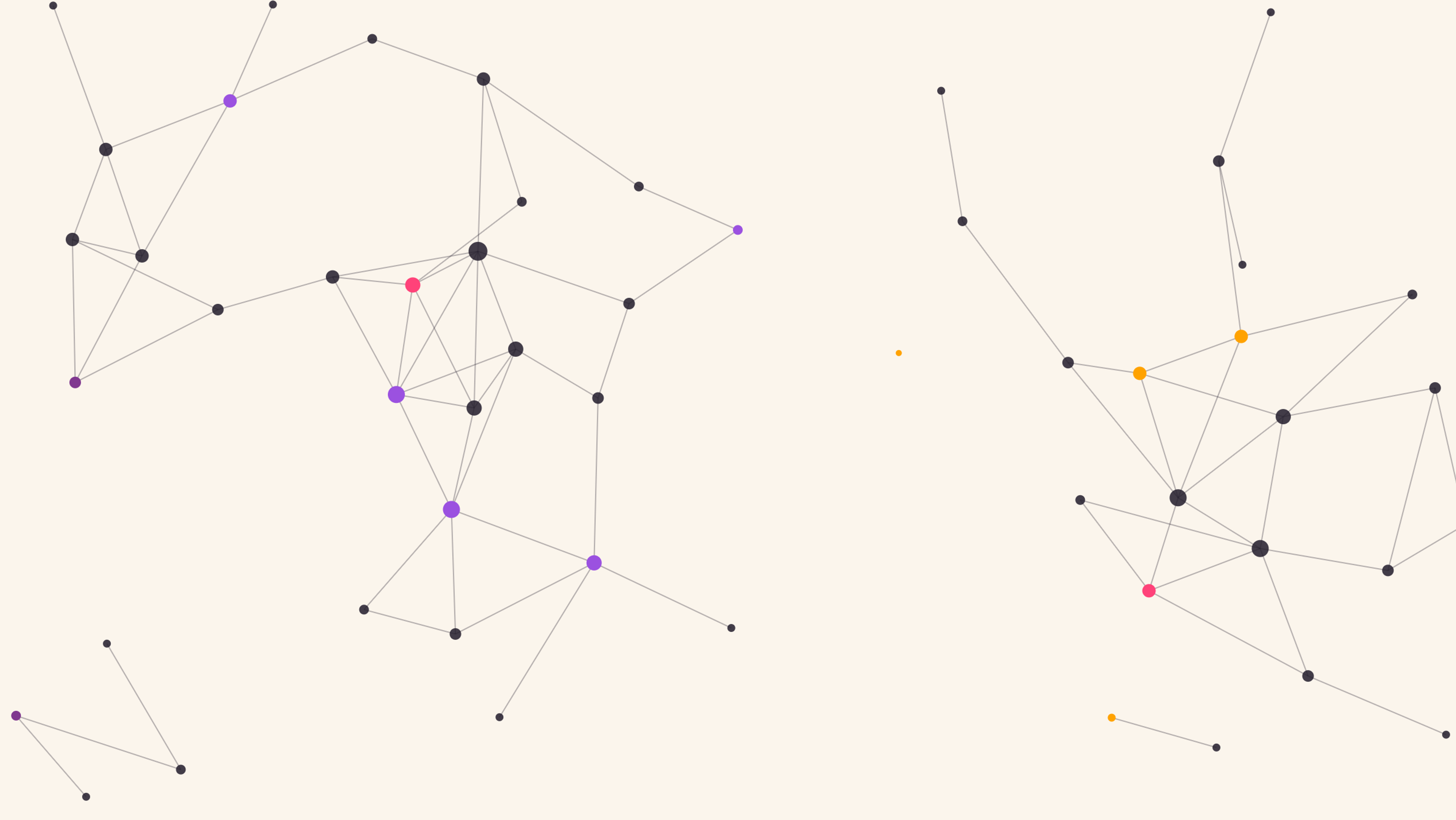 Fine threads connecting organic forms — the invisible infrastructure that holds a growing organisation together