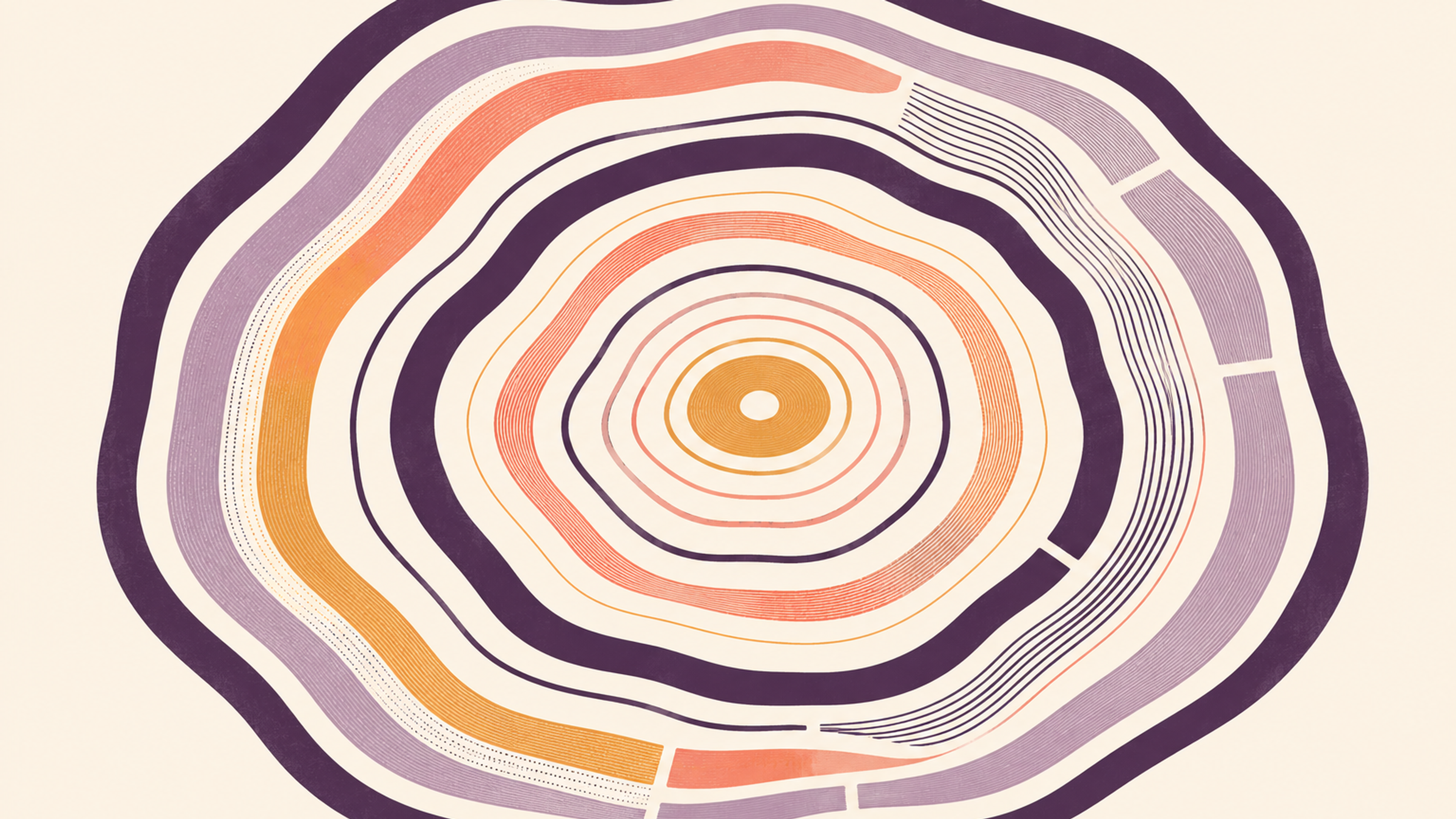 Growth rings — abstract cross-section evoking how organisations grow in layers