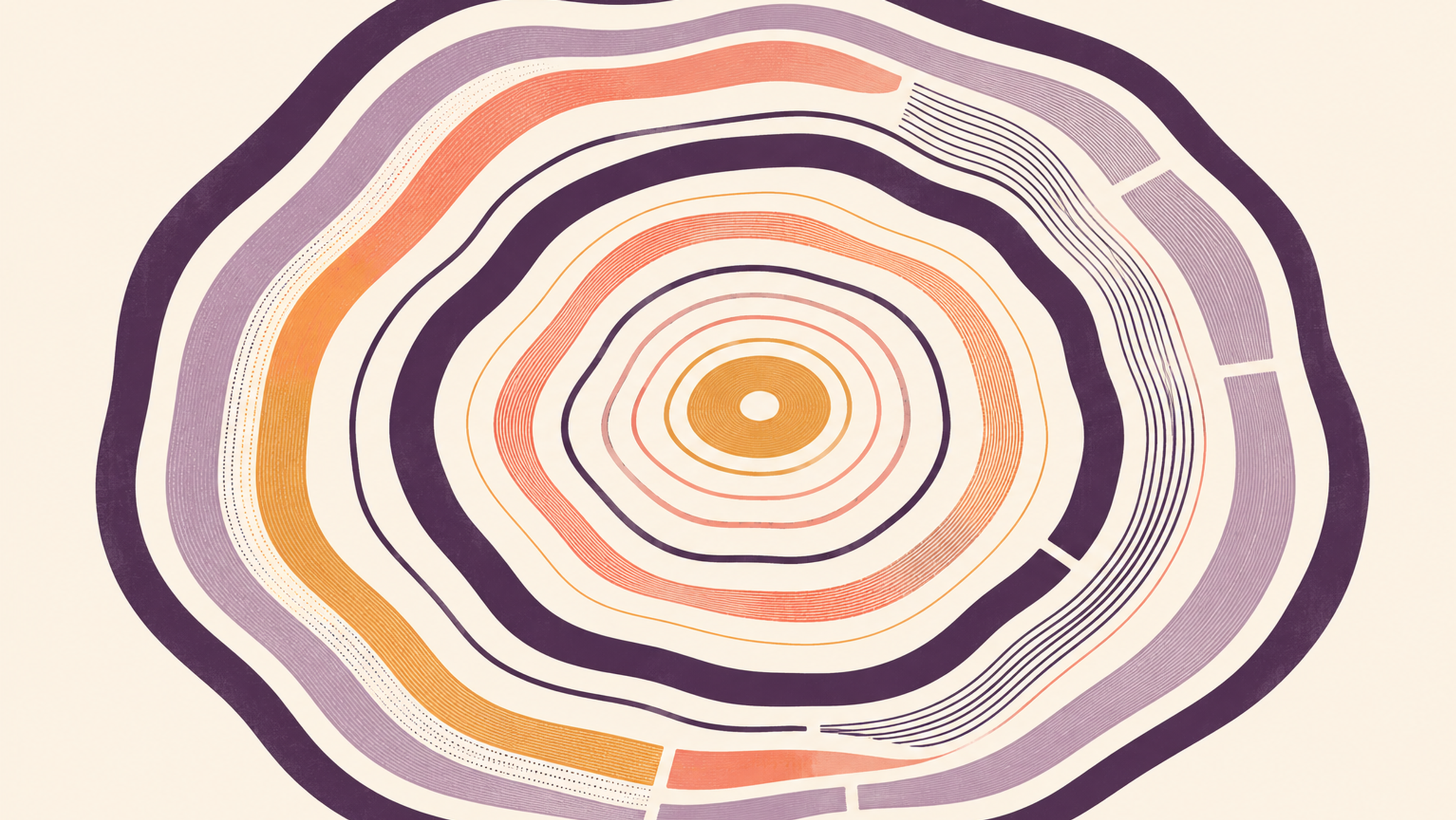 Growth rings — abstract cross-section evoking how organisations grow in layers