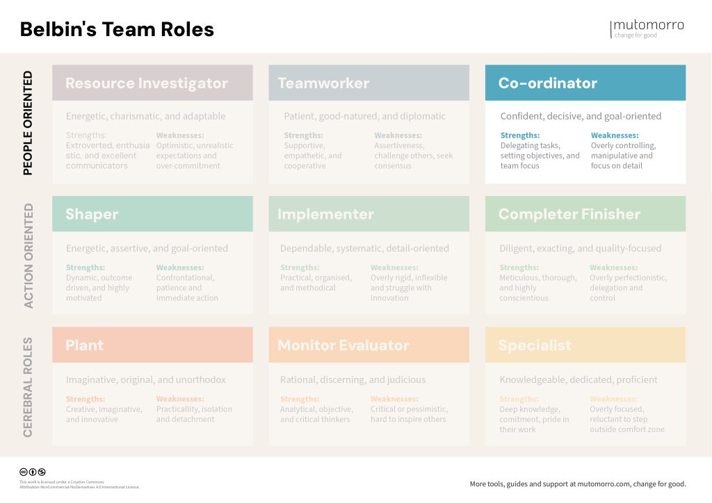 Belbin's Team Roles - Co-ordinator