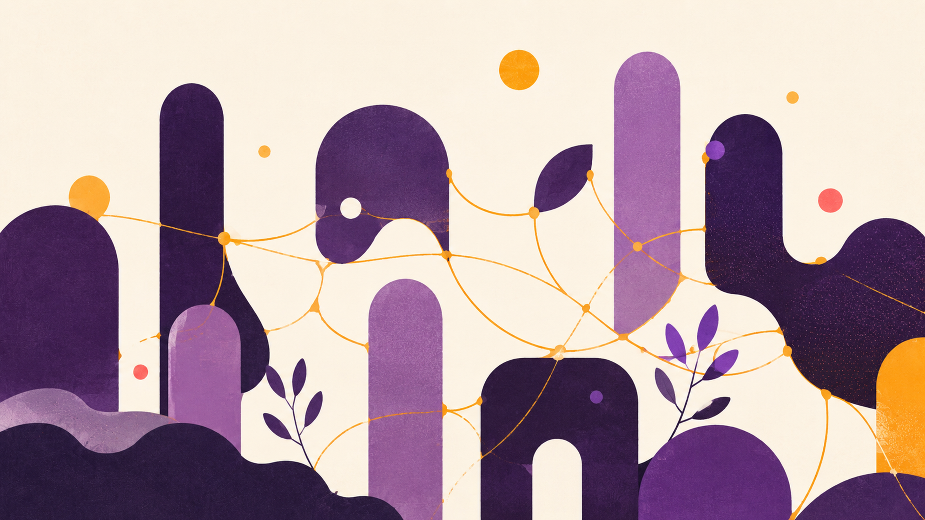 Fine threads connecting organic forms — the invisible infrastructure that holds a growing organisation together