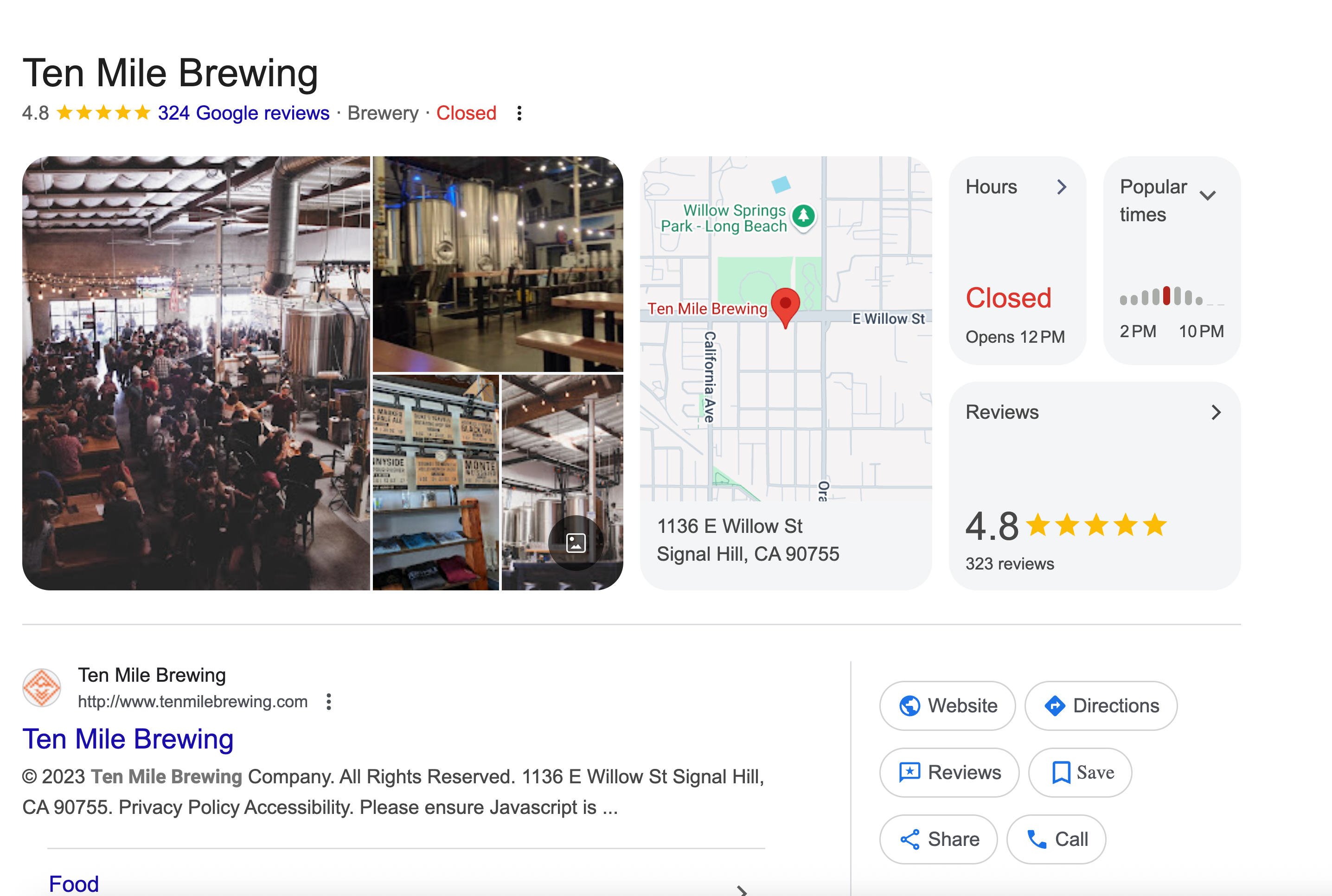 New Google Business Profile layout showing business details, photos, reviews, and map displayed prominently at the top of the search results page.  .png