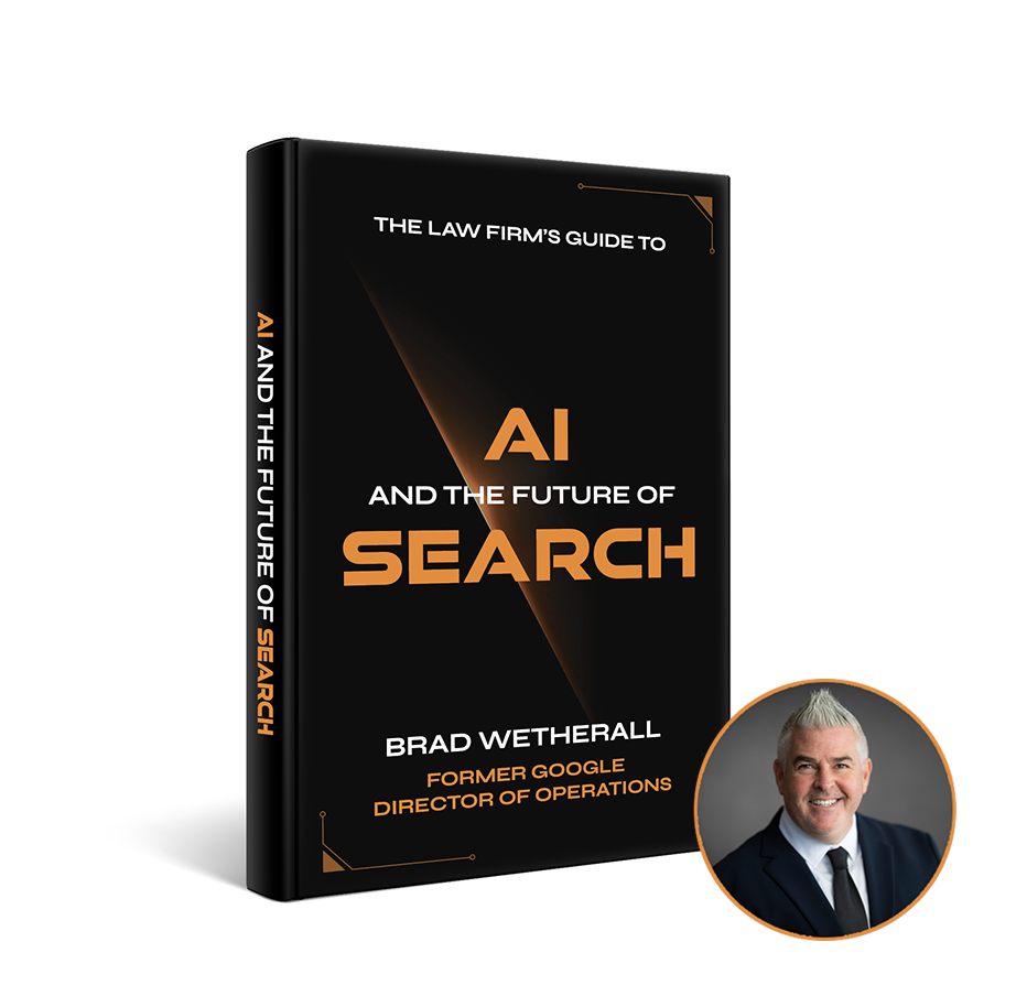 Book cover for "AI and the Future of Search," featuring Brad Wetherall, former Google Director of Operations, with a heads...