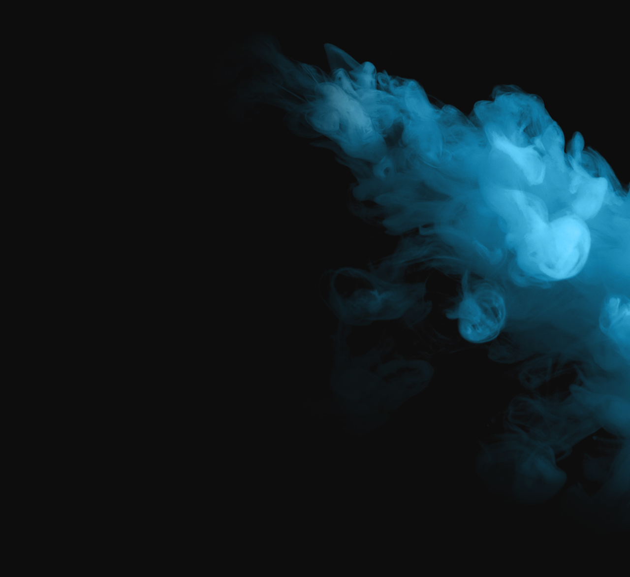 Blue smoke swirling on a dark background.
