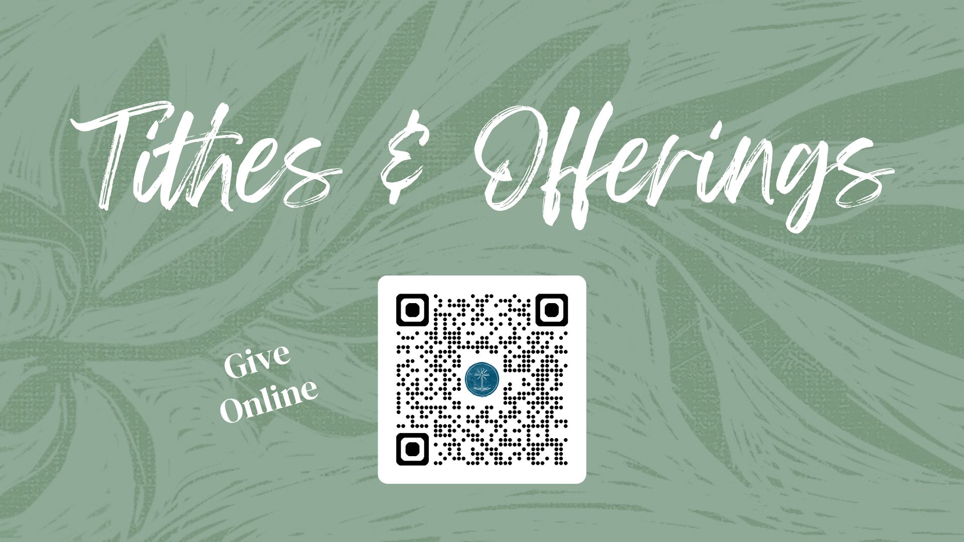 Tithes and Offerings: Give Online. QR code leads to https://hopechurchcolumbus.churchcenter.com/giving.