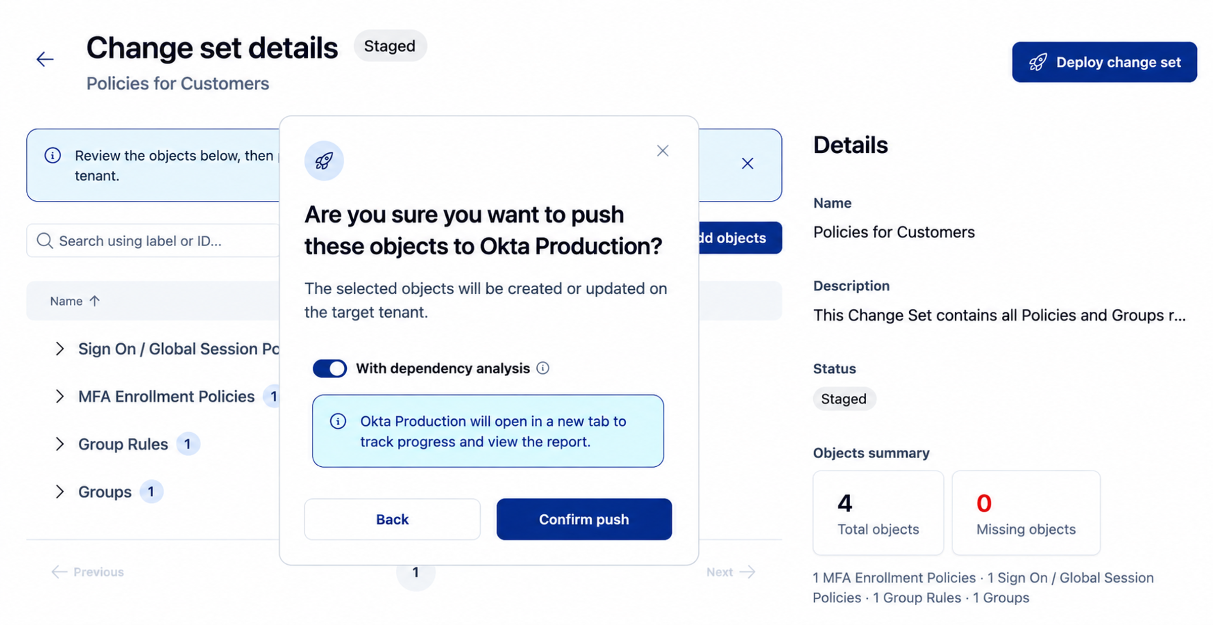 Release management to promote changes safely across tenants