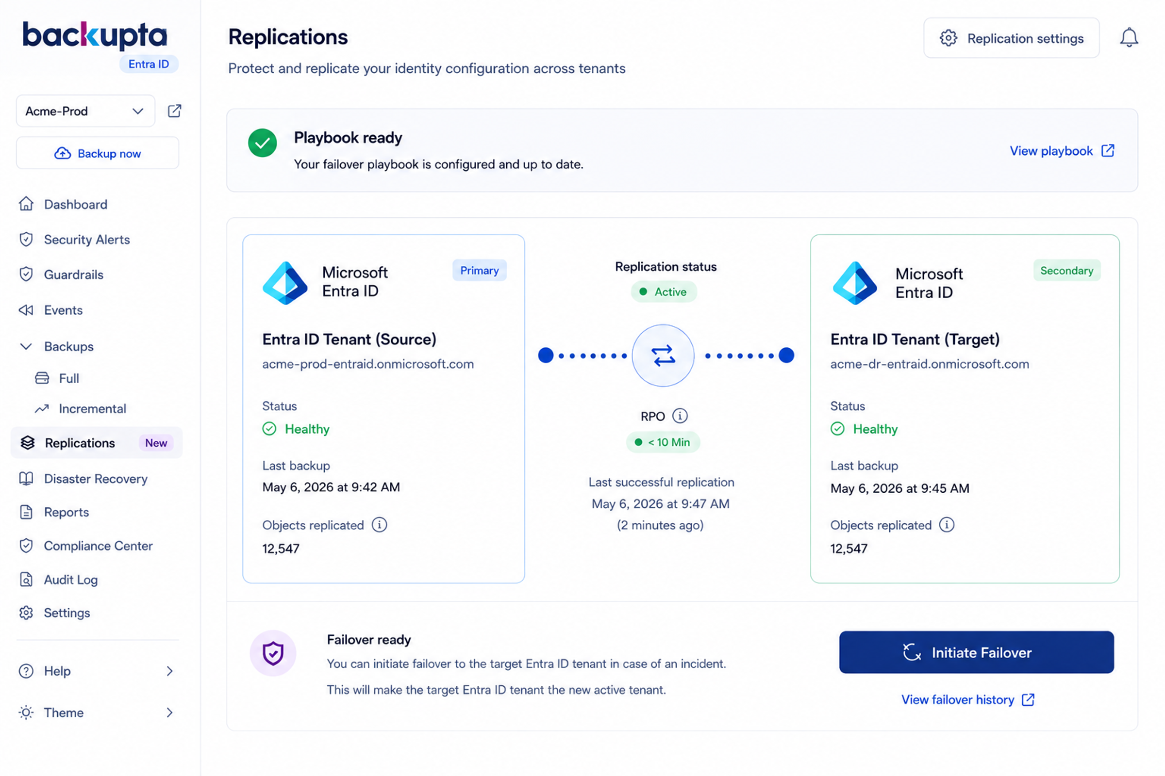Failover between Entra ID tenants
