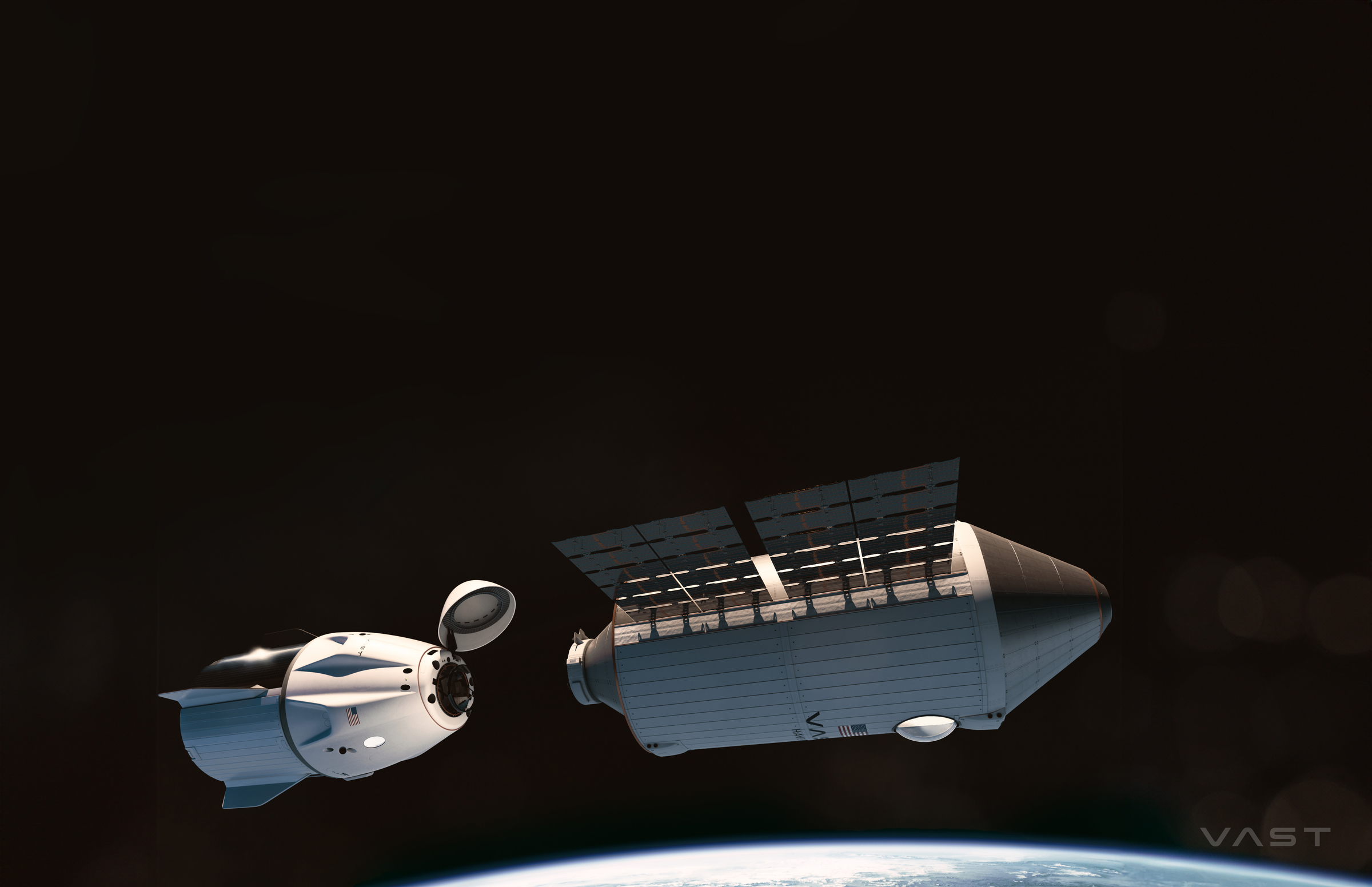 Illustration of Haven-1 and Dragon - Credit: VAST