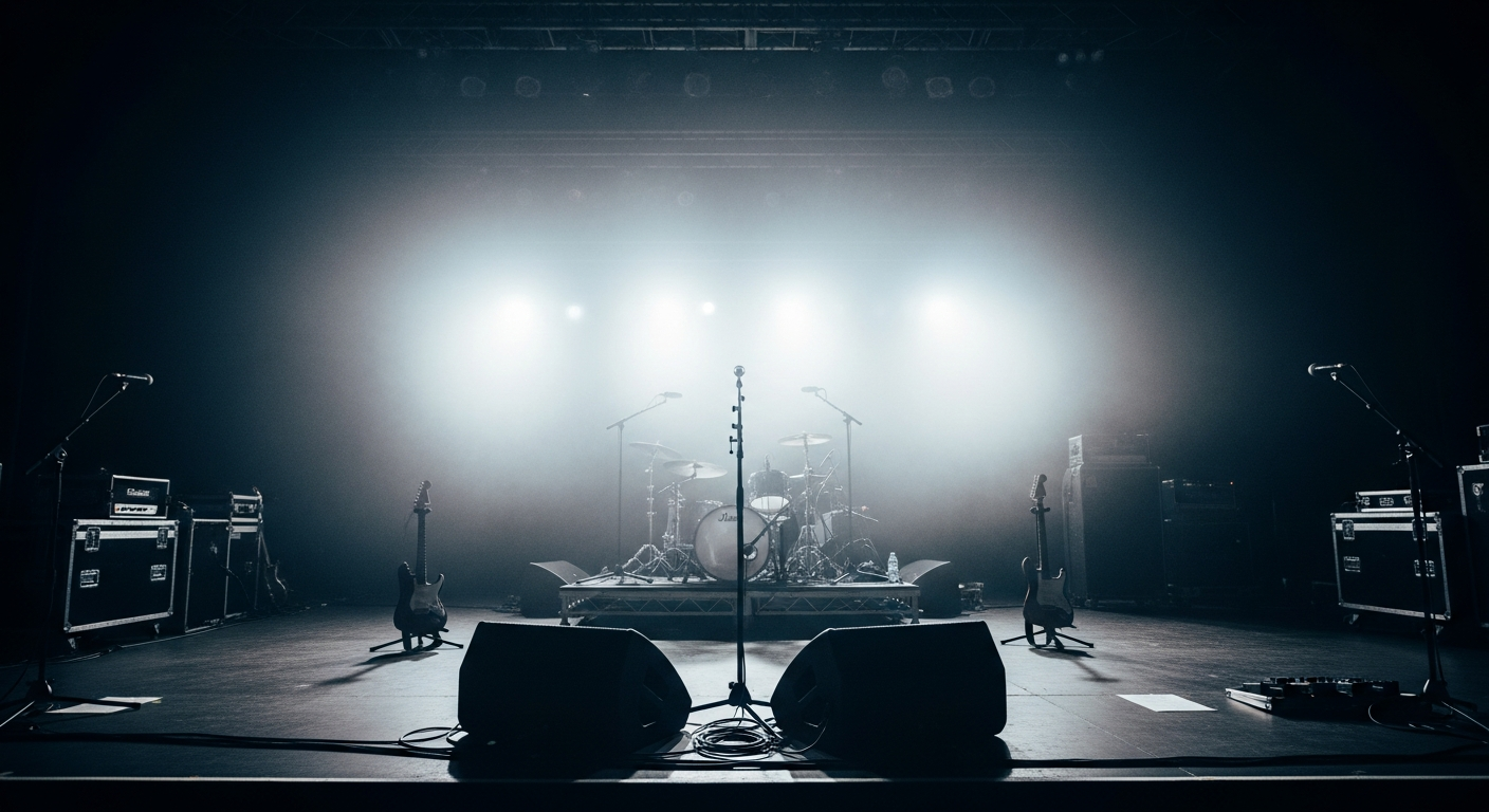 Rock and alternative music promotion with stage and concert lighting