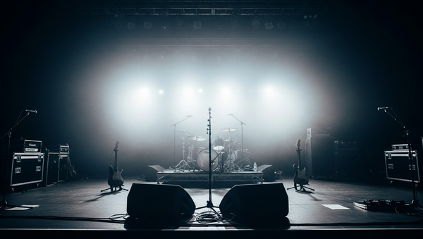 Rock and alternative music promotion with stage and concert lighting
