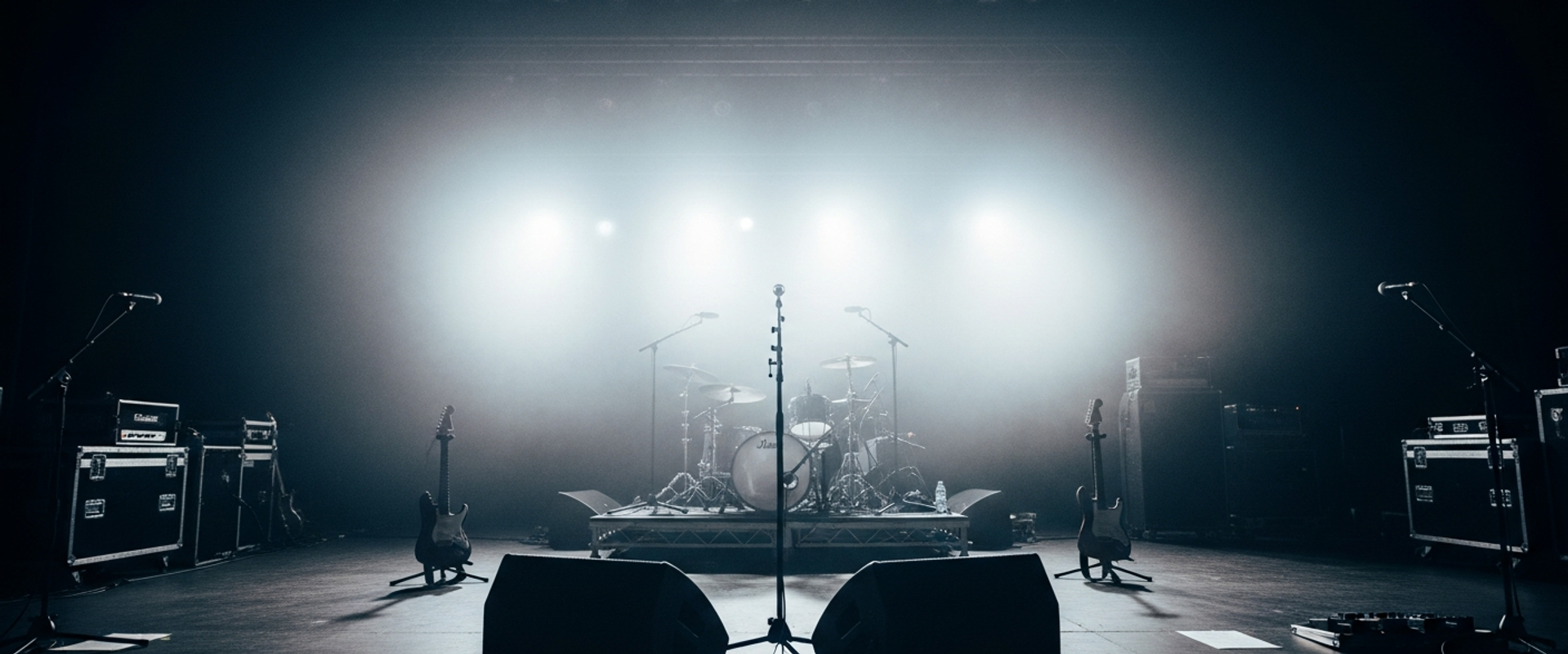 Rock and alternative music promotion with stage and concert lighting