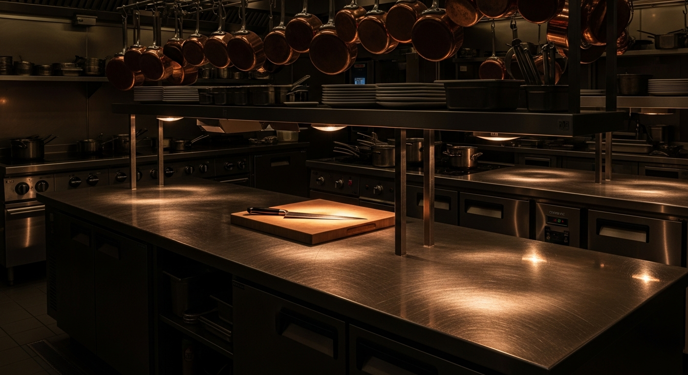 Chef and culinary personal branding with professional kitchen