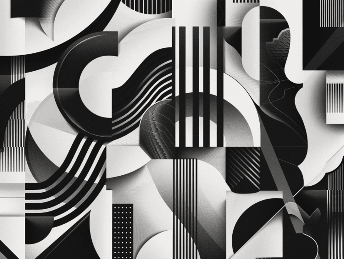 Abstract black and white geometric art