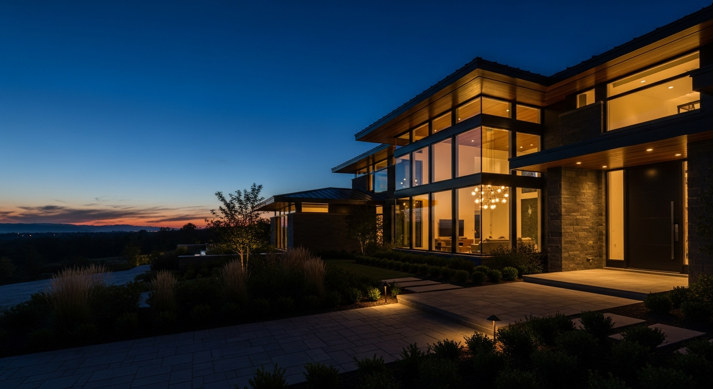 Home services digital marketing with residential architecture