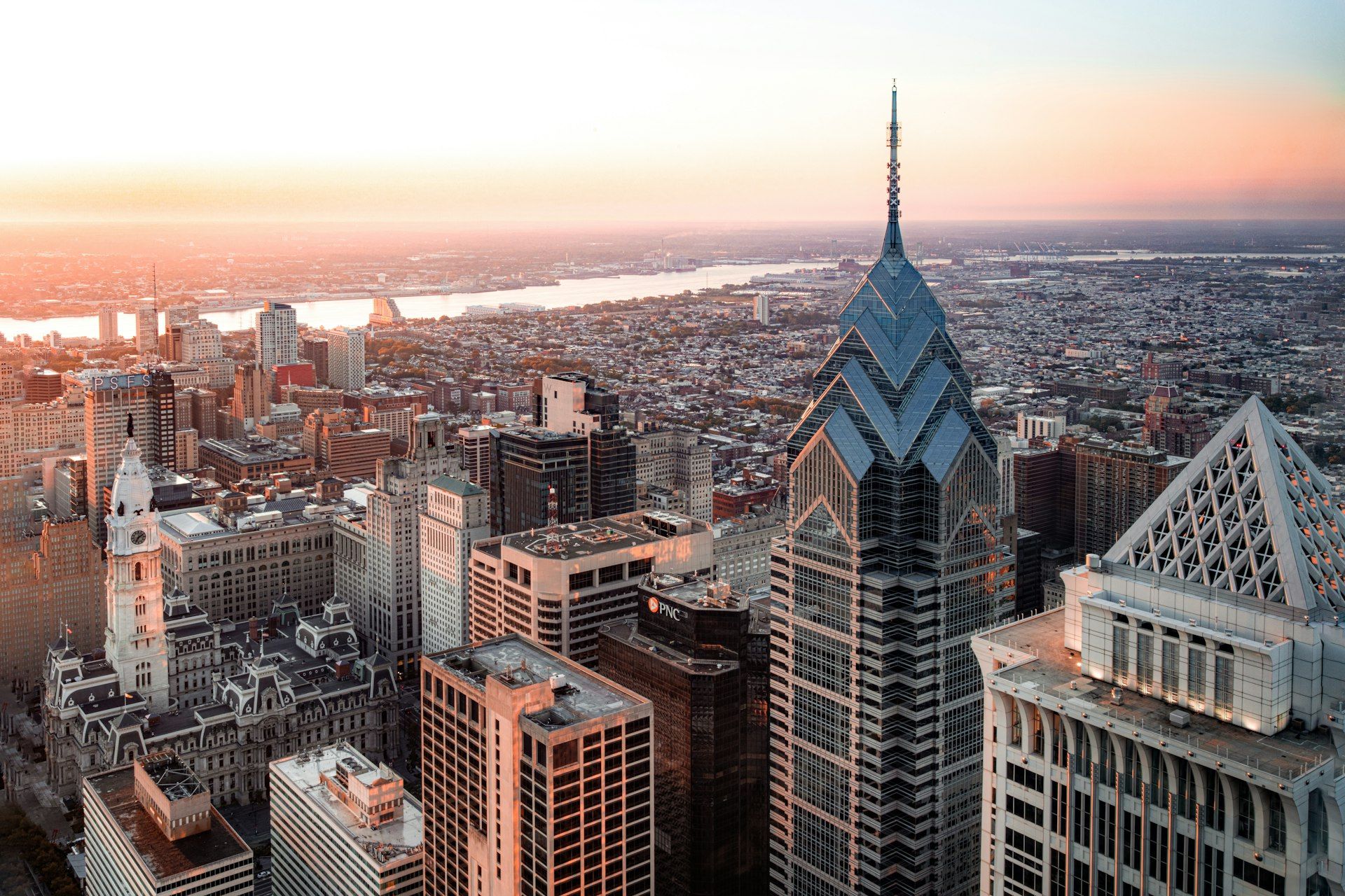 Philadelphia Pennsylvania downtown skyline with historic landmarks - Event Management in Philadelphia