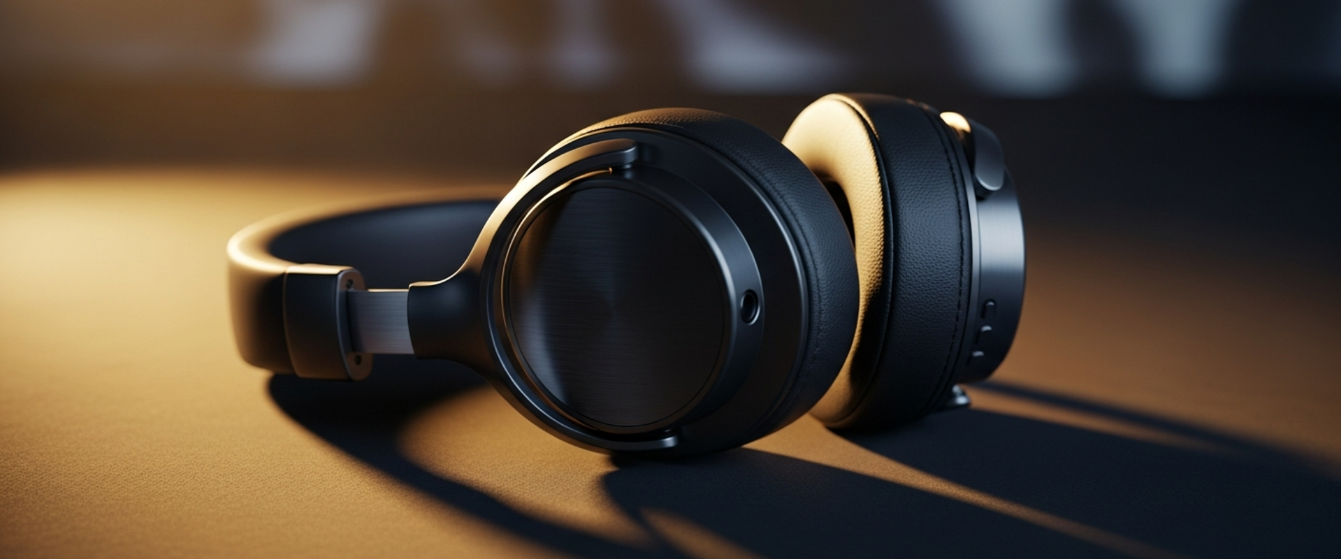 Premium headphones on dark surface with dramatic lighting - music streaming statistics