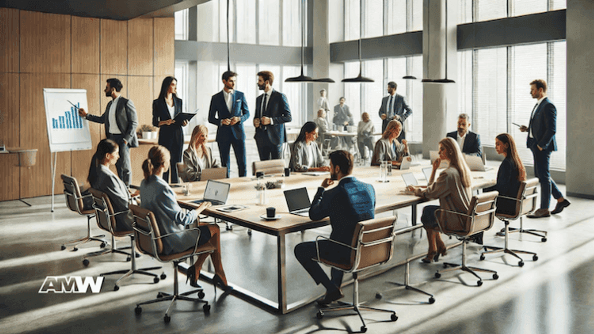 Business team in a meeting.