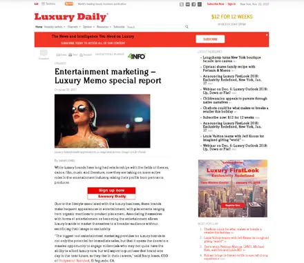 Luxury Daily feature for an AMW client