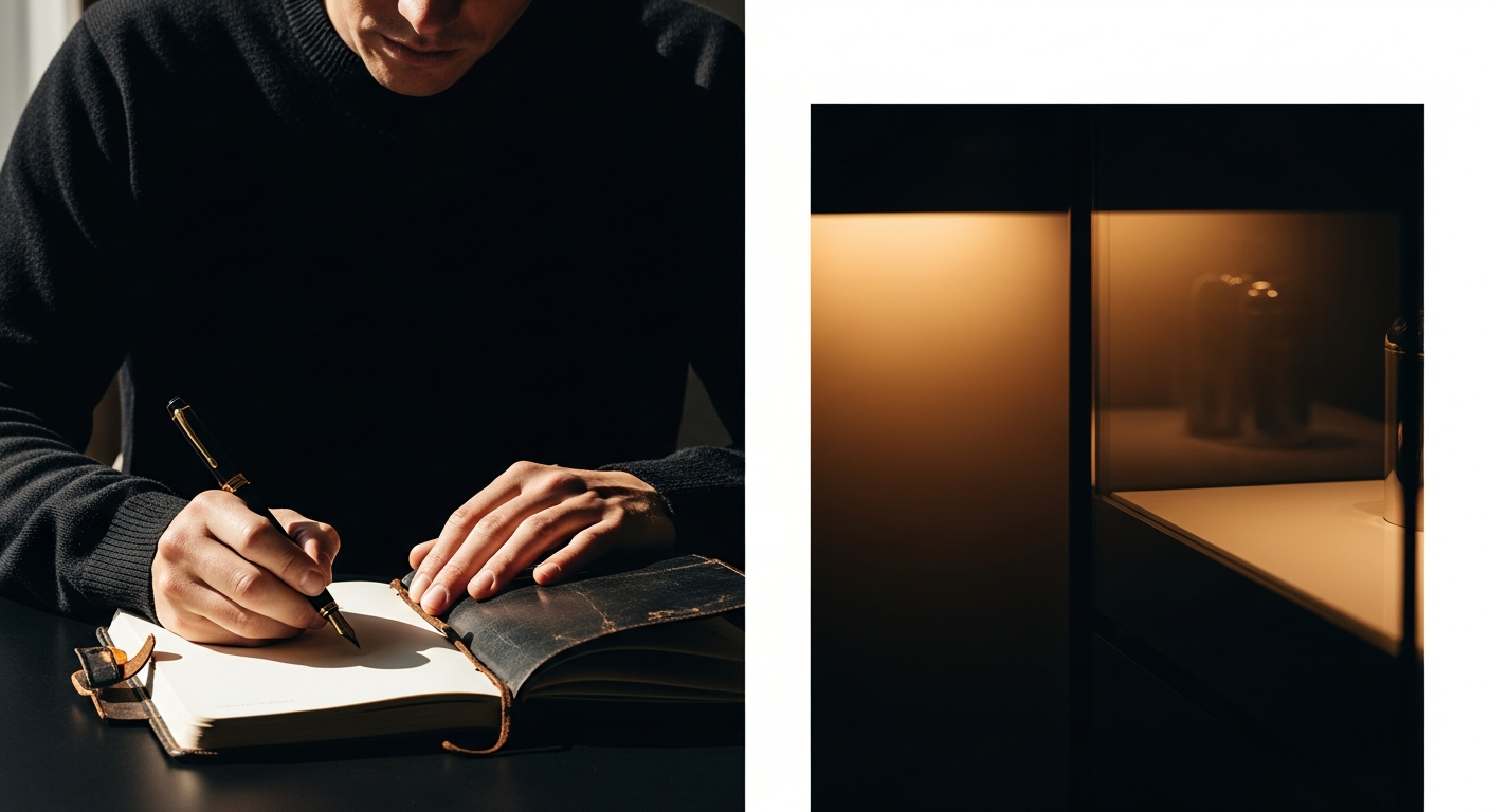 Split composition representing AI content writers vs human content writers