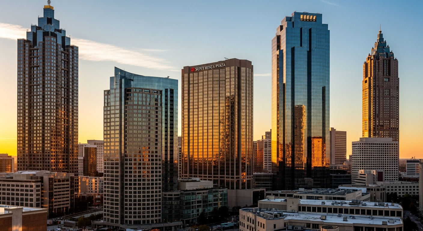 Personal branding services in Atlanta - Atlanta skyline at golden hour
