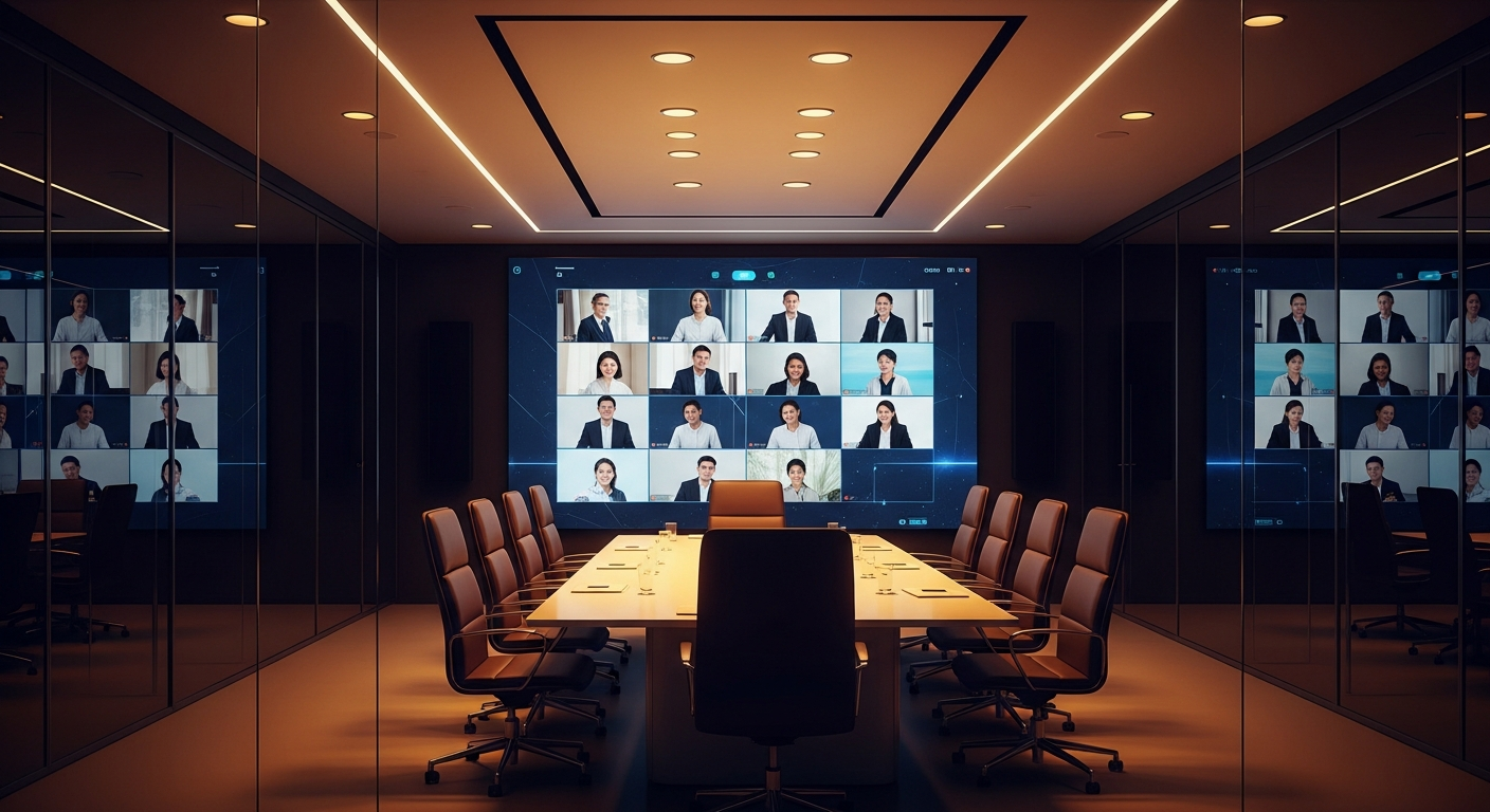 Premium conference room with LED video wall - virtual and hybrid events statistics