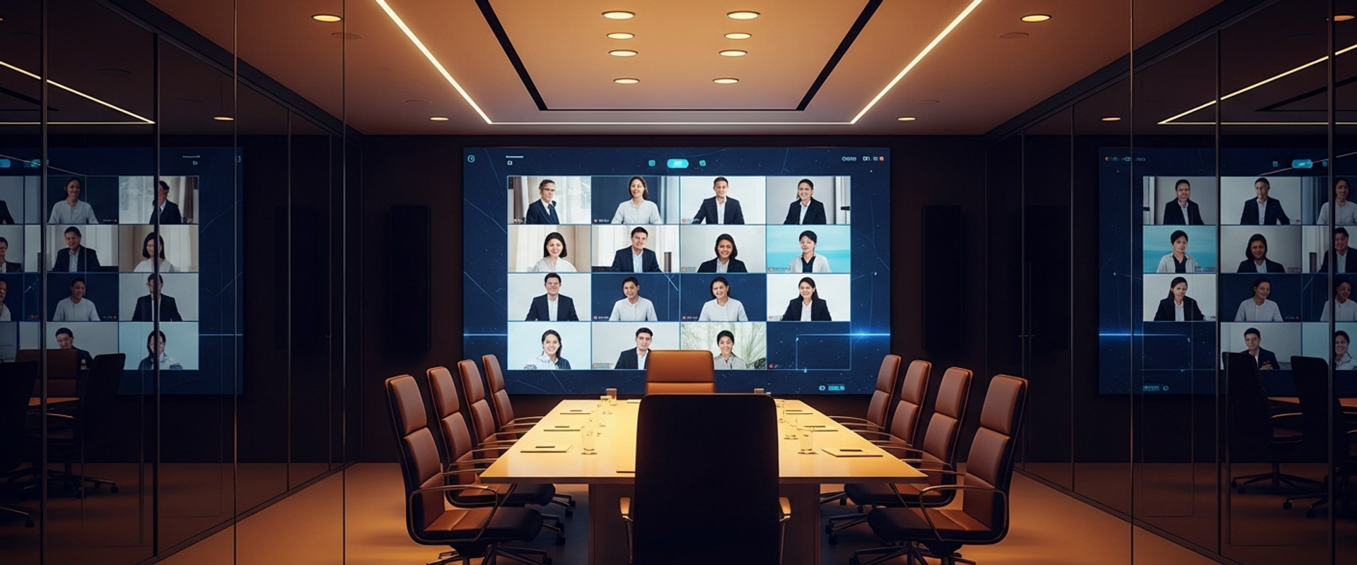 Premium conference room with LED video wall - virtual and hybrid events statistics